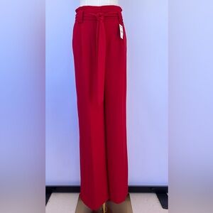 Express Women’s Paperbag Pants Wide Leg High/Tie Waist Crimson Size Small